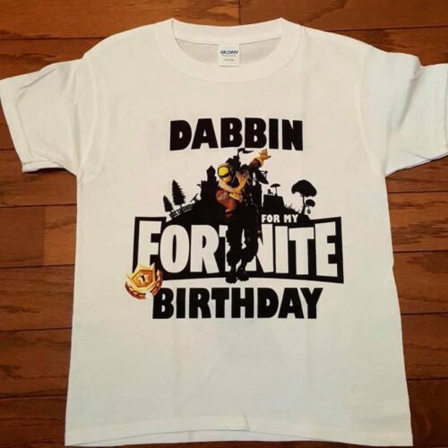 Personalized Name Age Fortnite Birthday Shirt Onesis Kid Youth V-neck Unisex