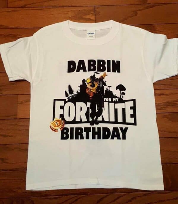 Personalized Name Age Fortnite Birthday Shirt Onesis Kid Youth V-neck Unisex