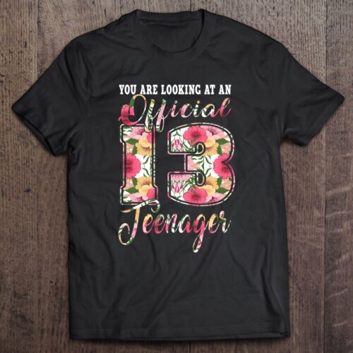 Personalized Name Age Official Teenager Shirt Onesis Kid Youth V-neck Unisex