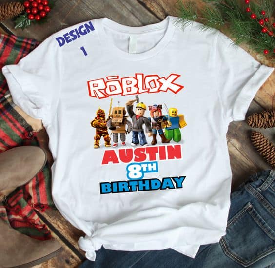 Personalized Embroidered Birthday Roblox Boy T-Shirt, Custom Personali –  MomInspirationShop