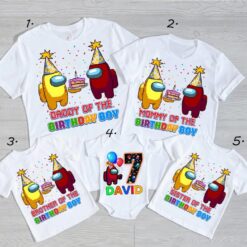 Personalized Name Age Among Us Birthday Shirt Cute Present