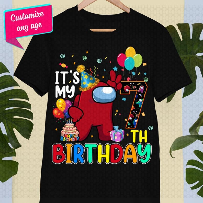 Personalized Name Age Among Us Birthday Shirt Funny Gift
