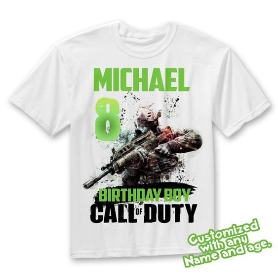 Personalized Name Age Call Of Duty Birthday Shirt Gift
