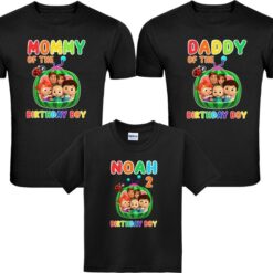 Personalized Name Age Cocomelon Birthday Shirt Onesis Kid Youth V-neck Unisex, Shirt 1