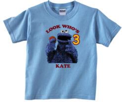 Personalized Name Age Cookie Monster Birthday Shirt Cool Gift 1
