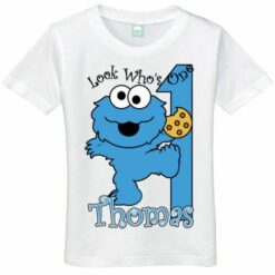 Personalized Name Age Cookie Monster Birthday Shirt Present
