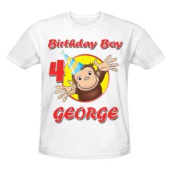 Personalized Name Age Curious George Birthday Shirt Cool 1