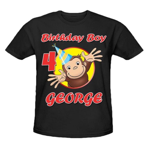 Personalized Name Age Curious George Birthday Shirt Cool