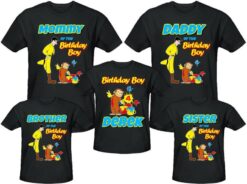 Personalized Name Age Curious George Birthday Shirt Cute