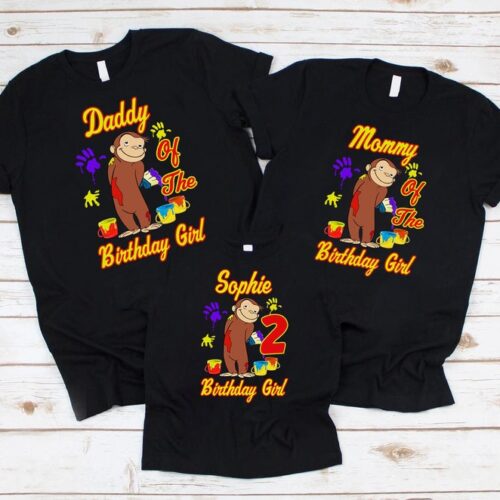 Personalized Name Age Curious George Birthday Shirt Funny Gift 1