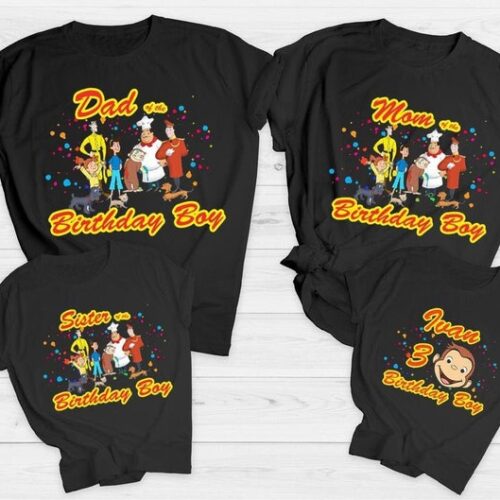 Personalized Name Age Curious George Birthday Shirt Funny Gifts