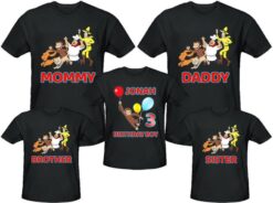Personalized Name Age Curious George Birthday Shirt Gift 2