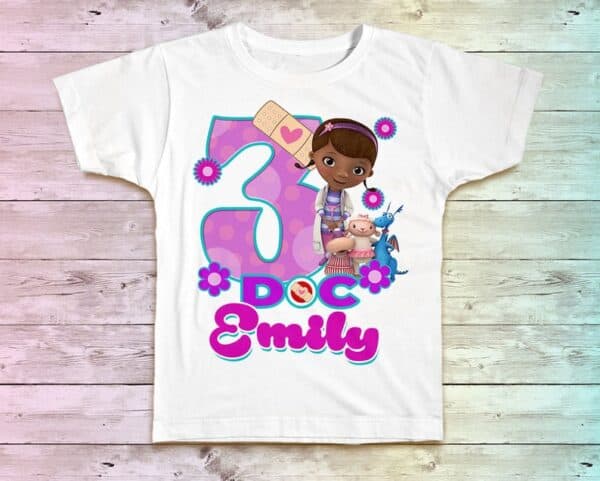 Personalized Name Age Doc Mcstuffins Birthday Shirt Cool Gift