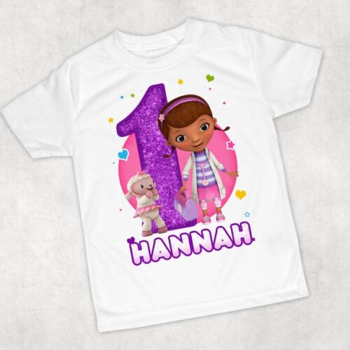 Personalized Name Age Doc Mcstuffins Birthday Shirt Cool Present