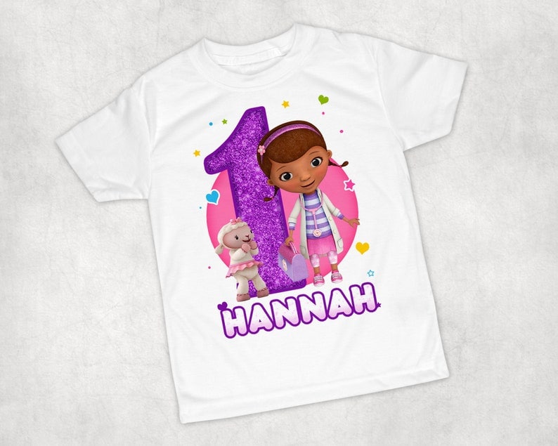 Personalized Name Age Doc Mcstuffins Birthday Shirt Cool Present