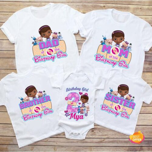 Personalized Name Age Doc Mcstuffins Birthday Shirt Gifts