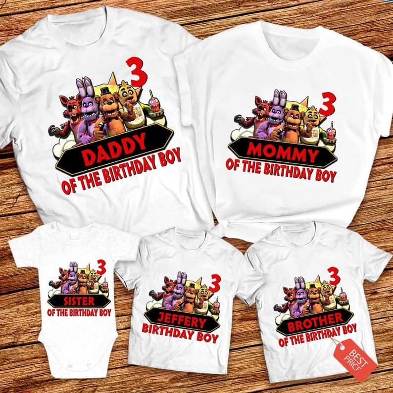 Personalized Name Age Five Nights At Freddy's Birthday Shirt Gift Funny