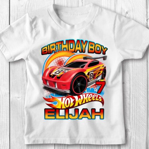 Personalized Name Age Hot Wheels Birthday Shirt Cool 1