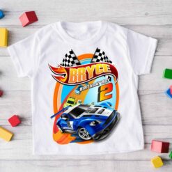 Personalized Name Age Hot Wheels Birthday Shirt Funny
