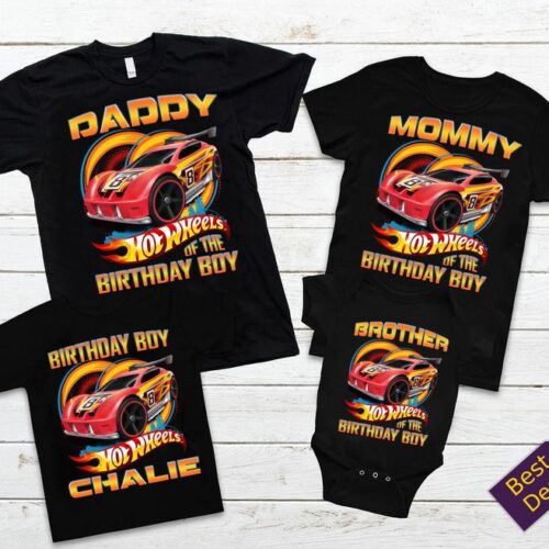 Personalized Name Age Hot Wheels Birthday Shirt Funny Gifts