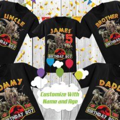 Personalized Name Age Jurassic Park Birthday Shirt Cool 1