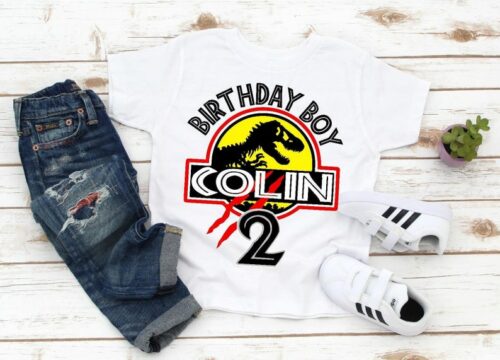 Personalized Name Age Jurassic Park Birthday Shirt Funny Gift