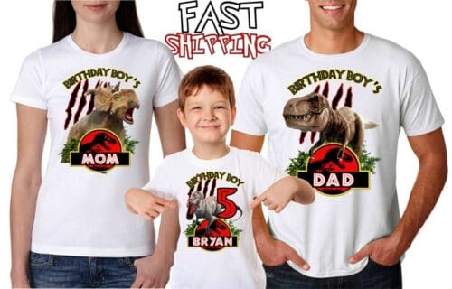 Personalized Name Age Jurassic Park Birthday Shirt Gift
