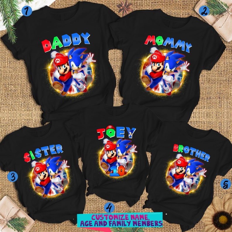Personalized Name Age Mario Birthday Shirt Cute Gift 1