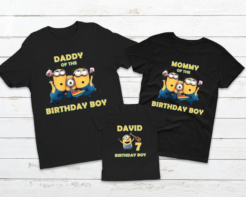 Personalized Name Age Minion Birthday Shirt Funny