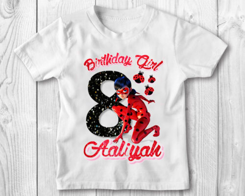 Personalized Name Age Miraculous Ladybug Birthday Shirt Cute