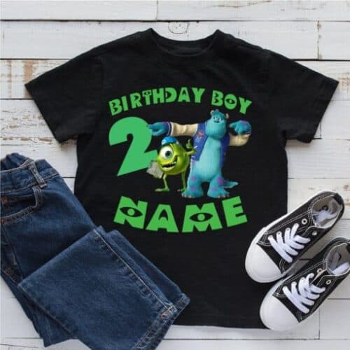 Personalized Name Age Monsters Inc Us Birthday Shirt Onesis Kid Youth V-neck Unisex