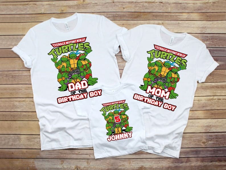 Personalized Name Age Ninja Turtle Birthday Shirt Cute Gift
