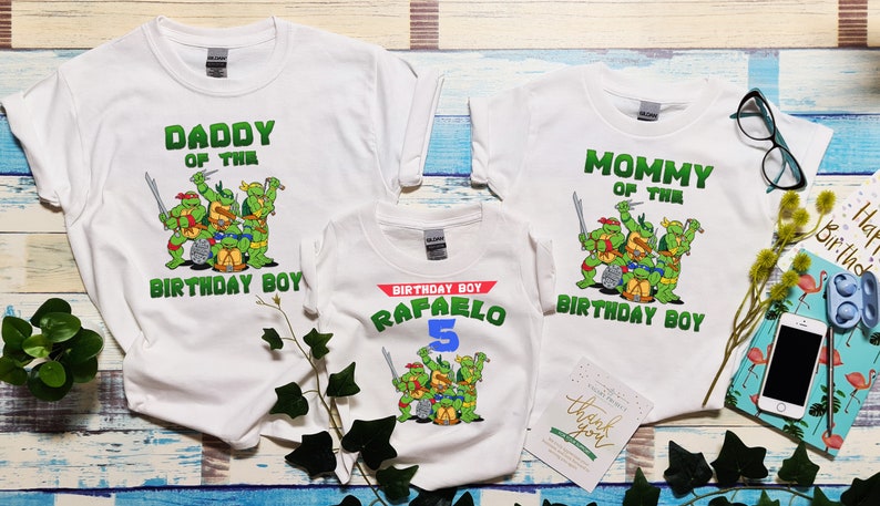 Personalized Name Age Ninja Turtle Birthday Shirt Funny Gifts 2