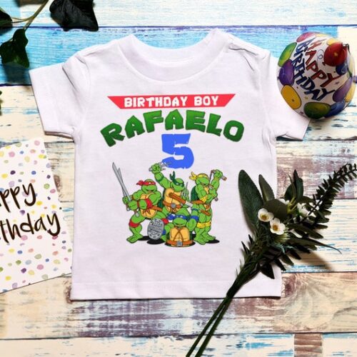 Personalized Name Age Ninja Turtle Birthday Shirt Funny Gifts