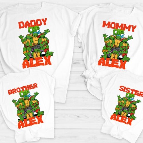 Personalized Name Age Ninja Turtle Birthday Shirt Gift Cool 1