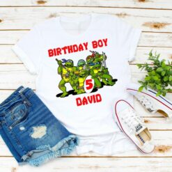 Personalized Name Age Ninja Turtle Birthday Shirt Gift Cute 1