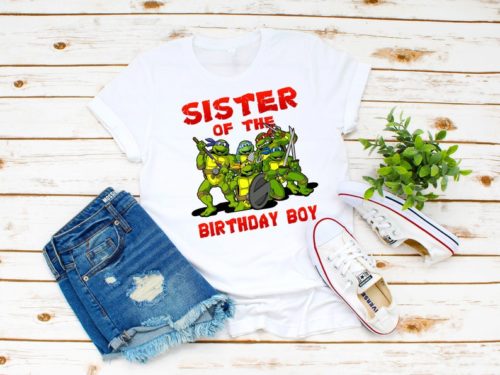 Personalized Name Age Ninja Turtle Birthday Shirt Gift Cute 2