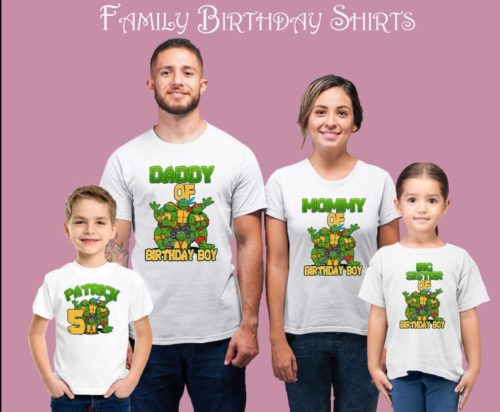 Personalized Name Age Ninja Turtle Birthday Shirt Gifts Funny 2