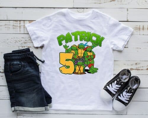 Personalized Name Age Ninja Turtle Birthday Shirt Gifts Funny