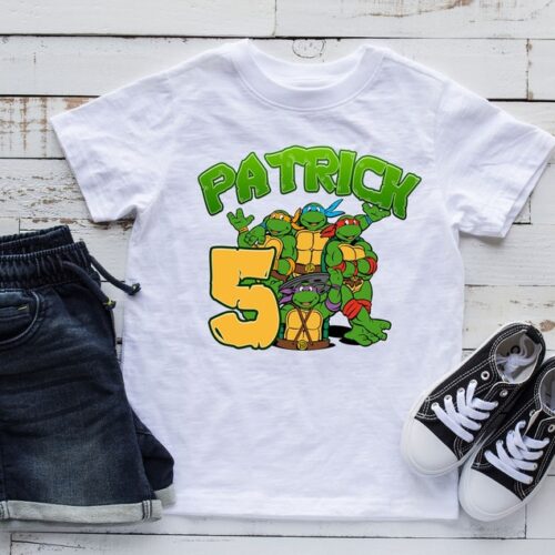 Personalized Name Age Ninja Turtle Birthday Shirt Gifts Funny