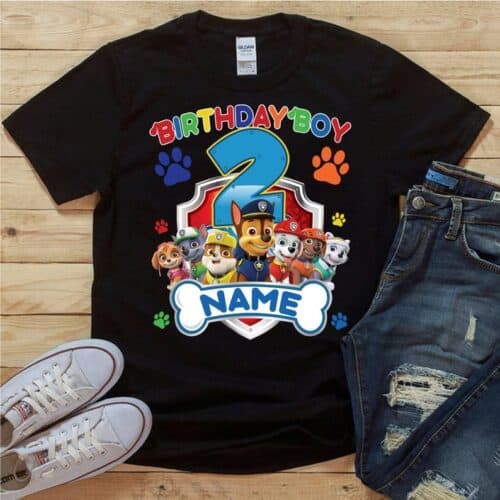 Personalized Name Age Paw Patrol Birthday Shirt Funny Gift 1