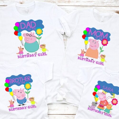 Personalized Name Age Peppa Pig Birthday Shirt Cool
