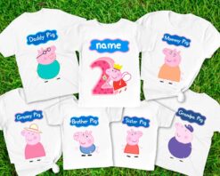 Personalized Name Age Peppa Pig Birthday Shirt Cool Presents 1