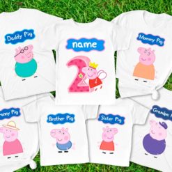 Personalized Name Age Peppa Pig Birthday Shirt Cool Presents 1