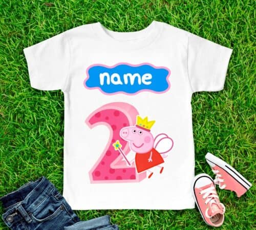 Personalized Name Age Peppa Pig Birthday Shirt Cool Presents