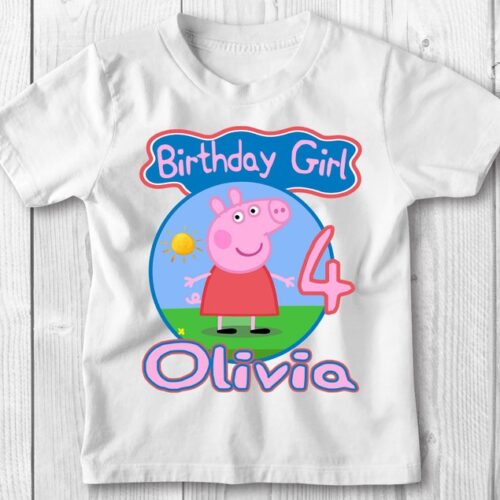 Personalized Name Age Peppa Pig Birthday Shirt Funny 1