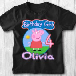 Personalized Name Age Peppa Pig Birthday Shirt Funny