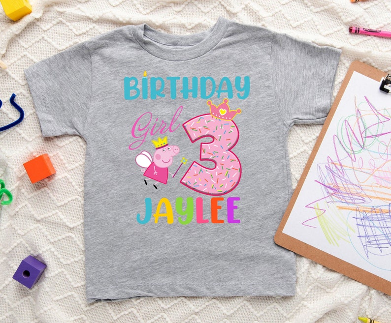 Personalized Name Age Peppa Pig Birthday Shirt Funny Gift 2