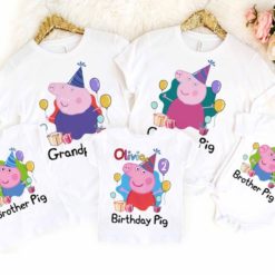 Personalized Name Age Peppa Pig Birthday Shirt Gift Cute 1