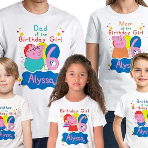 Personalized Name Age Peppa Pig Birthday Shirt Gifts Funny 1